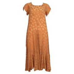 Vintage 1970's BIBA peach floral jacquard dress