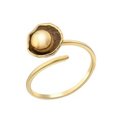 Bague à breloques Ball and Ball en or jaune massif 14K