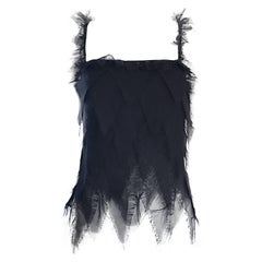 Vintage Moschino Blusa de seda negra de los 90 sin mangas Arlequín de los 90