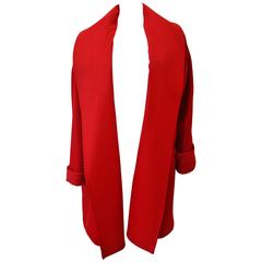 Unique Gianni Versace Red Wool Coat 1990's