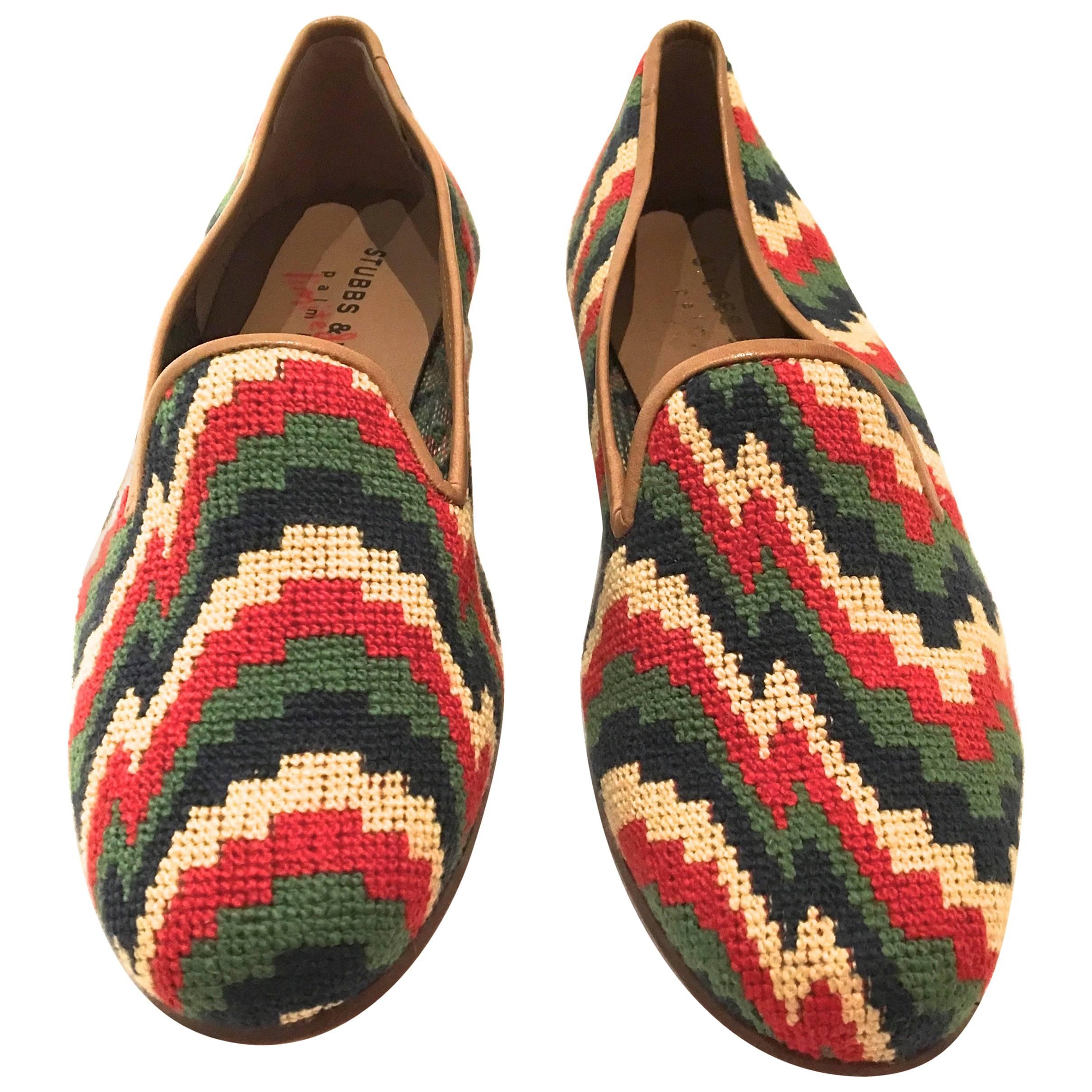 LIMITED EDITION Stubbs and Wooton Needlepoint - Size 7.5 For Sale