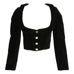 1988 VIVIENNE WESTWOOD 'Time machine' Runway Black Velvet Corset Jacket