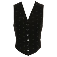 1960's YVES SAINT LAURENT black floral embroidered velvet vest