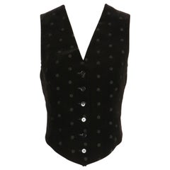 Gilet en velours brodé floral noir YVES SAINT LAURENT, 1960