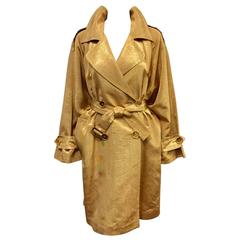 Vintage Yves Saint Laurent Encore Metallic Gold Trench Coat 