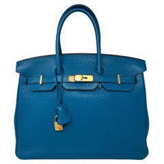 Hermes Turquoise Birkin 35 Bag