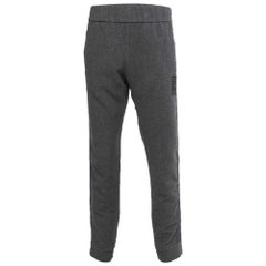 Fendi Pantalon à bandes avec logo en mélange de cachemire gris L