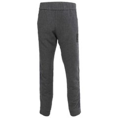 Fendi Grey Cashmere Blend Logo Strip Detail Pants L