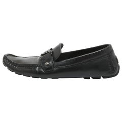 Louis Vuitton Black Leather Monte Carlo Loafers Size 43.5