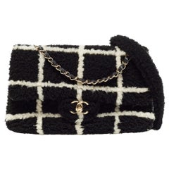 Chanel Black/White Shearling Classic Flap Bag