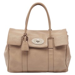 Used Mulberry Beige Leather Bayswater Satchel