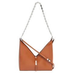 Givenchy Brown Glossy Leather Cut Out Chain Bag