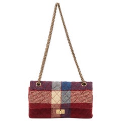Chanel Red Gingham Tweed Classic 225 Reissue 2.55 Flap Bag