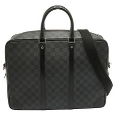 Maletín Louis Vuitton Damier Lienzo Grafito Porte Documents Voyage GM