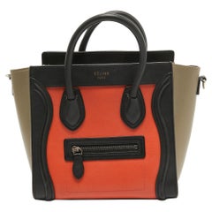 Celine Tri Color Leather Nano Luggage Tote