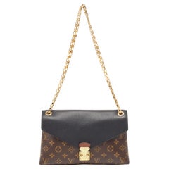 Louis Vuitton Black Monogram Canvas and Leather Pallas Chain Bag