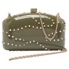 Valentino Dark Grey Plexiglass Rockstud In The Clutch