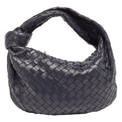 Bottega Veneta Azul Marino Piel Intrecciato Adolescente Jodie Hobo