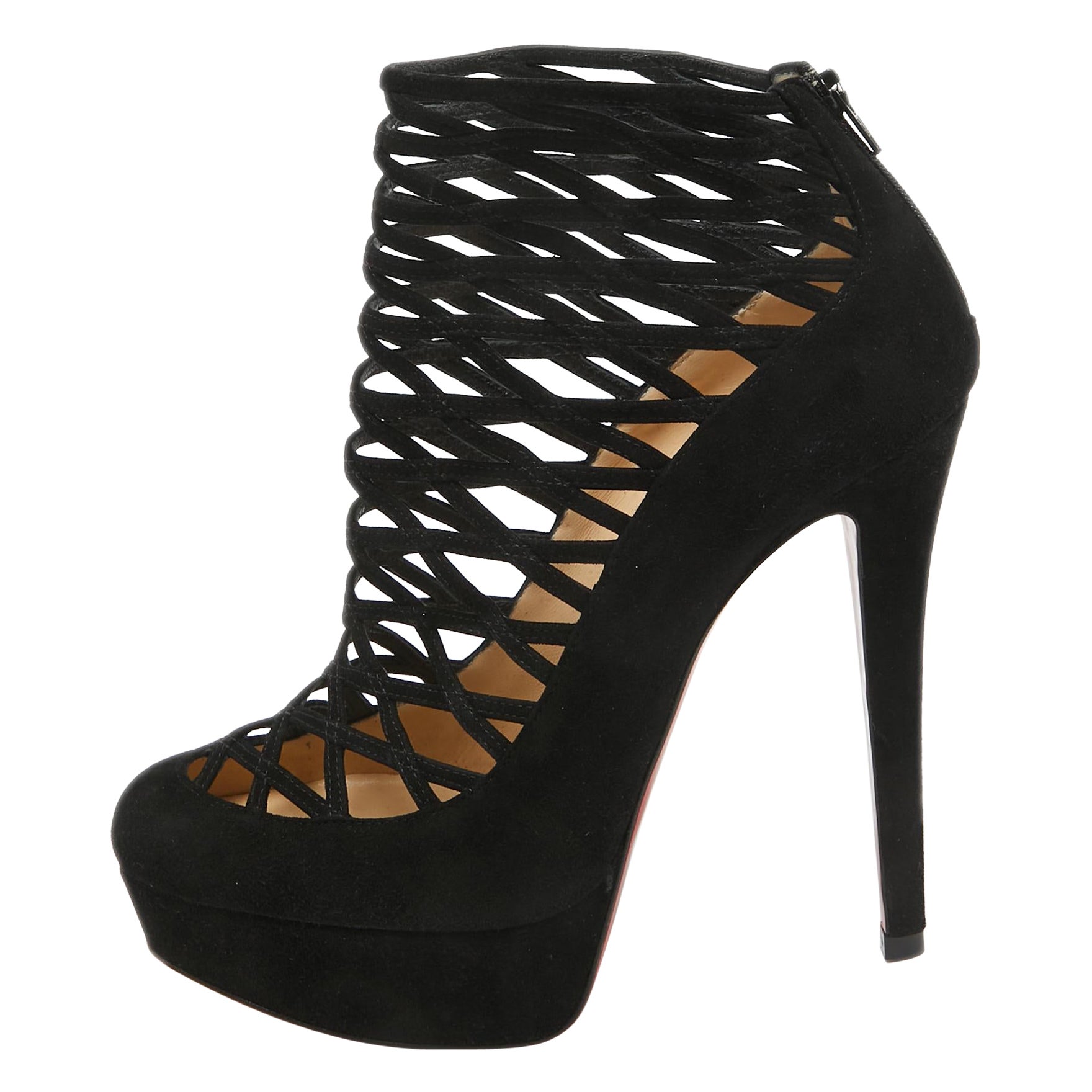 Christian Louboutin Berlinissimo Ankle Boots en daim noir Taille 36.5