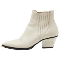 Jimmy Choo - Bottines en cuir blanc cassé, taille 37