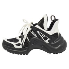 Louis Vuitton Black/White Leather and Mesh Archlight Sneakers Size 37.5