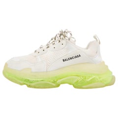 Balenciaga Faux Leather & Mesh Triple S Clear Sole Low Top Sneakers Size 42