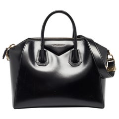 Givenchy Black Glossy Leather Medium Antigona Satchel