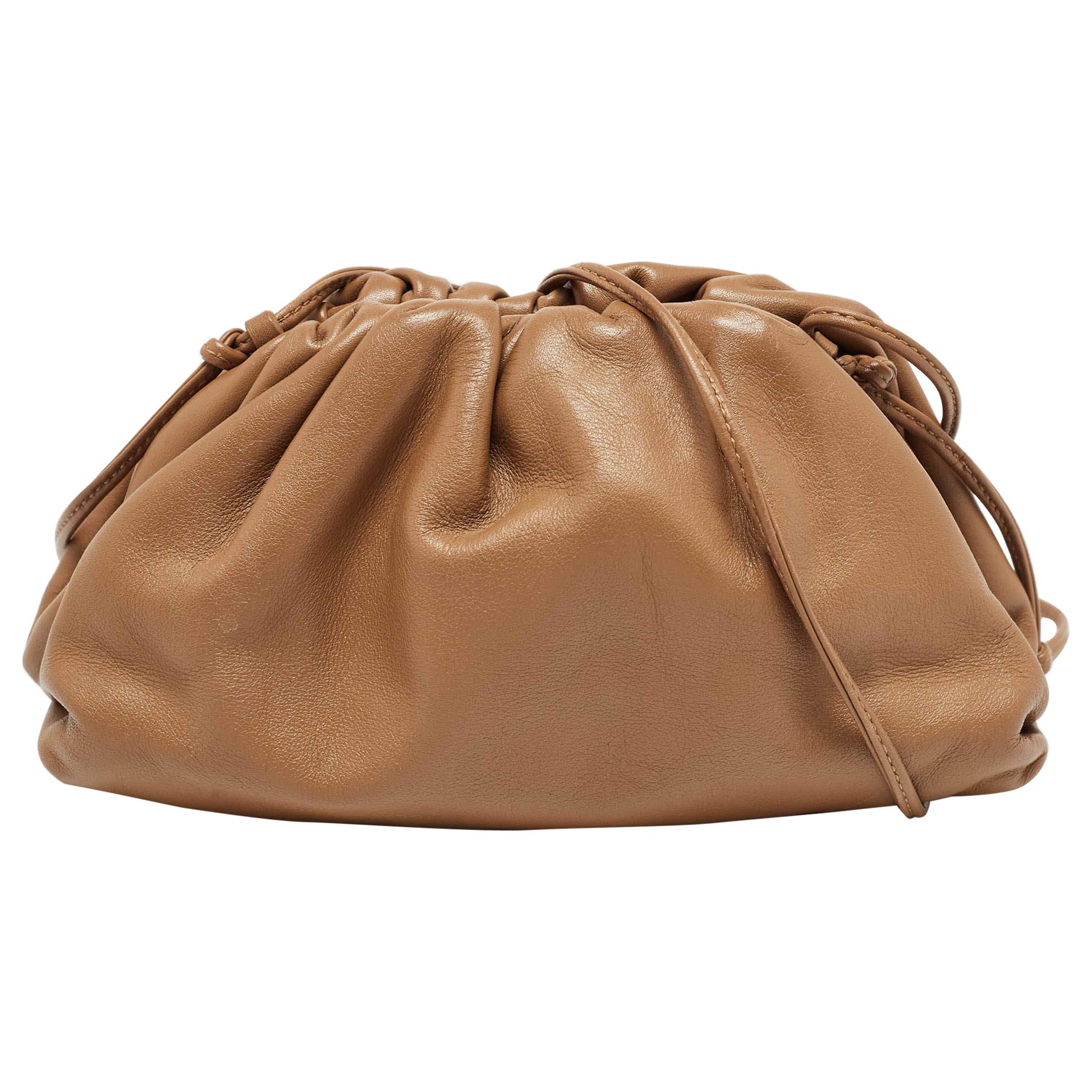 The pouch small gathered leather clutch hotsell