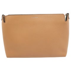 Used Burberry Brown/White Leather Bicolor Clutch