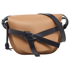 Loewe Beige/Black Leather Mini Gate Crossbody Bag