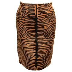 Vintage Bill Blass Tiger Print Pony Skirt