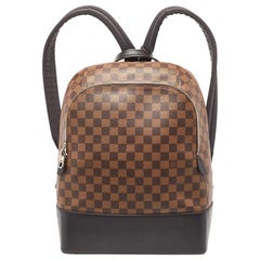 Louis Vuitton Sac à dos Jake en toile Damier Ebene et cuir noir