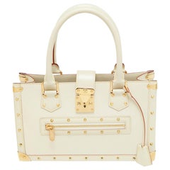 Used Louis Vuitton White Suhali Leather Le Fabuleux Bag