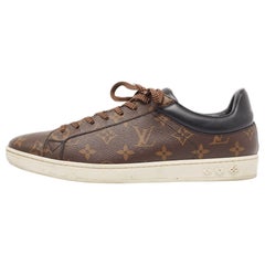 Louis Vuitton Brown Monogram Canvas and Leather Frontrow Sneakers Size 42