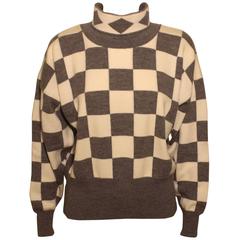 Vintage 1980s Escada Checkerboard Sweater
