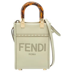 Fendi Green Leather Mini Sunshine Tote