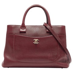 Chanel Burgundy Leather Small Neo Executive Shopper Tote