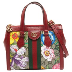 Gucci Multicolore Floral GG Supreme Canvas Small Ophidia Tote