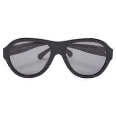Used Chanel Black 5467-B Pilot Polarized Aviator Sunglasses