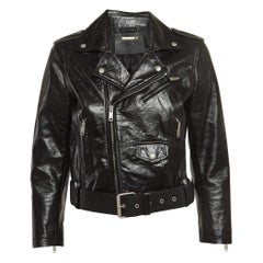 Givenchy Schwarze Lederjacke mit Gürtel und Riders M