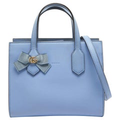 Gucci Blue Leather GG Ribbon Tote