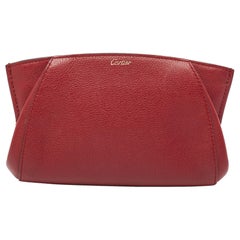 Cartier Burgundy Leather C De Cartier Clutch