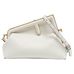 Fendi White Leather Small First Shoulder Bag