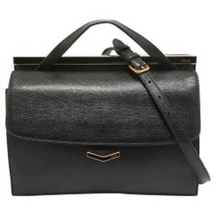 Fendi Schwarze Demi Jour Top Handle Bag aus Leder