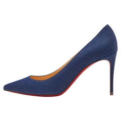 Christian Louboutin Blue Denim Kate 85 Pumps Size 38