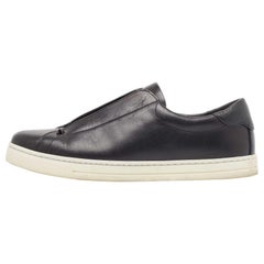 Fendi Schwarze Lederstrick-Rocko click-Sneakers mit Logo und Rocko click-Slip-On Größe 38