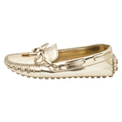 Louis Vuitton - Mocassins Gloria en cuir doré, taille 35