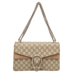 Gucci Supreme Dionysus Umhängetasche aus Segeltuch und Wildleder in Beige