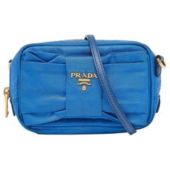 Prada Blue Nylon Mini Bow Crossbody Bag