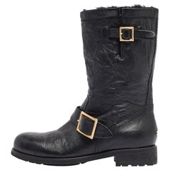 Jimmy Choo - Bottines en cuir noir - Taille 37,5